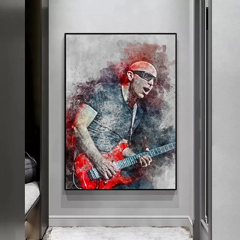 Watercolor Famous Music Star Play Guitar Posters Canvas Painting Aquarelle Wall Art For Modern Living Room Home Decoration