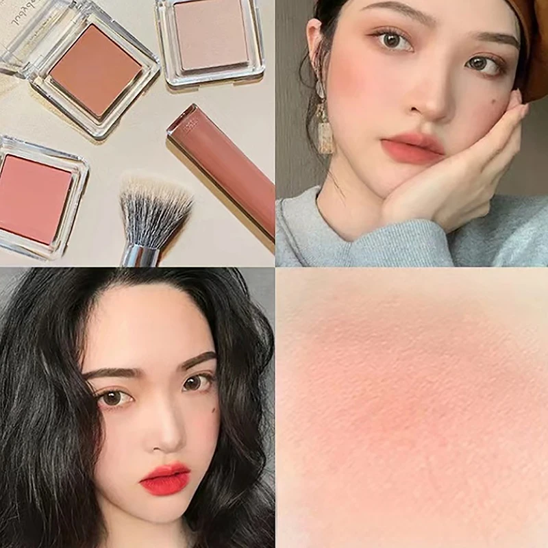 أحمر خدود طبيعي غير لامع للوجه للنساء ، 5 ألوان ، مغذي ، محيط الخد للوجه ، أحمر خدود الخوخ ، مكياج بودرة ، أداة مستحضرات التجميل #3