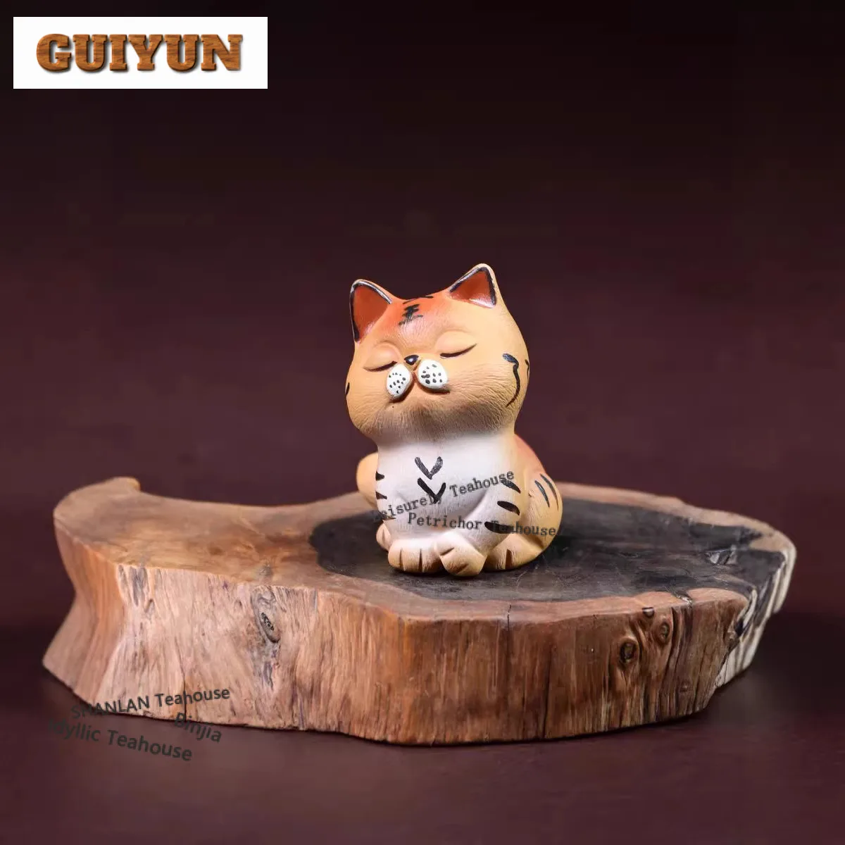 Yixing Purple Clay Little Cute Tiger Tea Pet Traditional Tea Sculpture Tea Figurine Play Toys Tea Statue Ornaments Tea Services