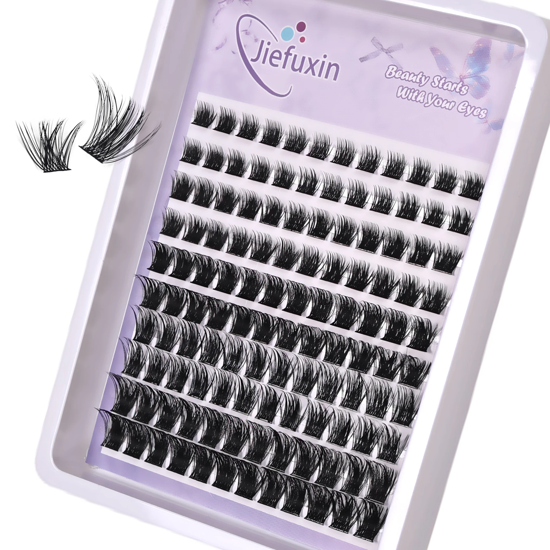 مجموعات الرموش 120 قطعة رموش عنقودية 8-16 مللي متر ملحقات رموش فردية Wispy رموش ذات مظهر طبيعي D حليقة رموش عنقودية منفوشة #2