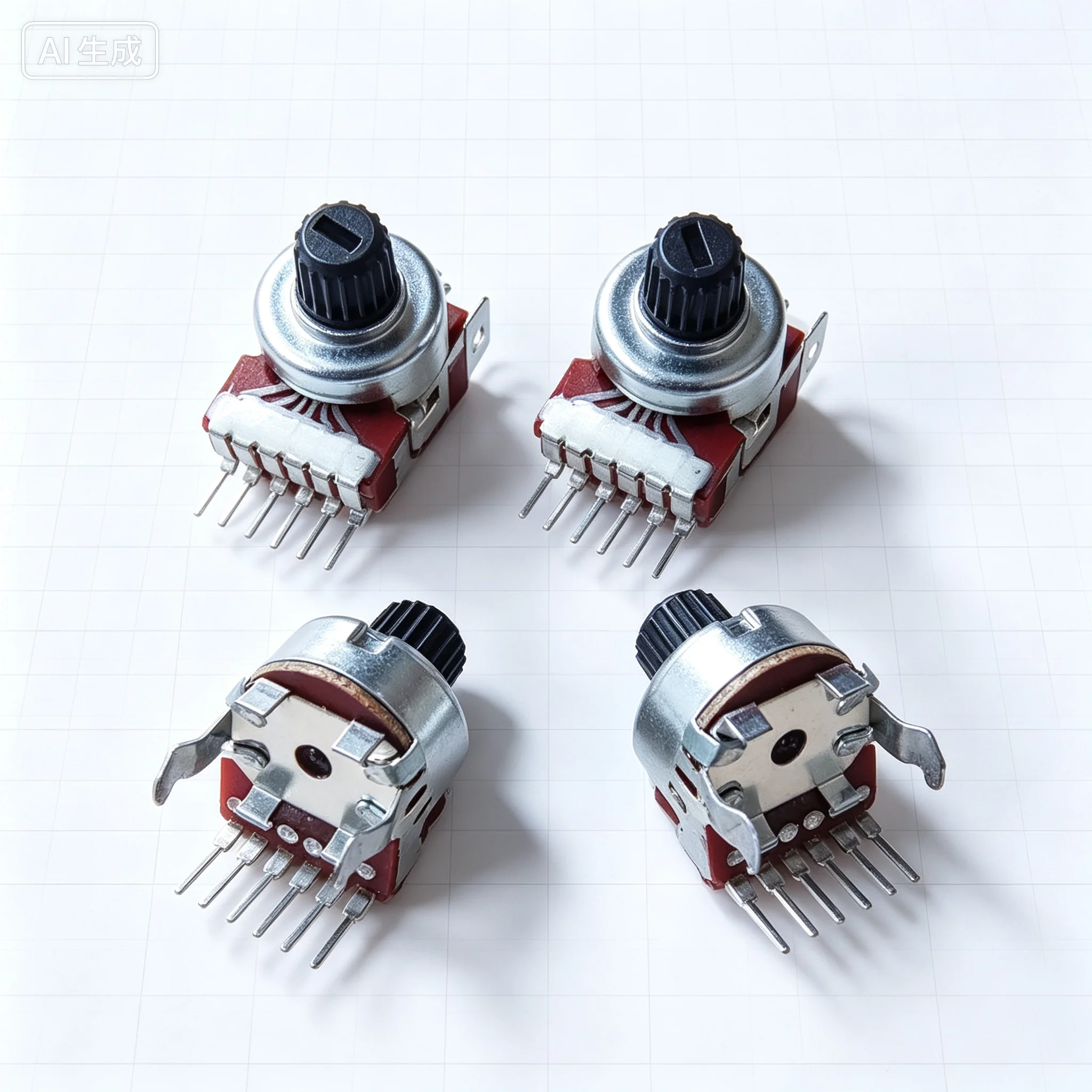 12 Type Dual 6Pin Potentiometer B50K B503 Amplifier Volume Control Potentiometer Shaft Length 5MM