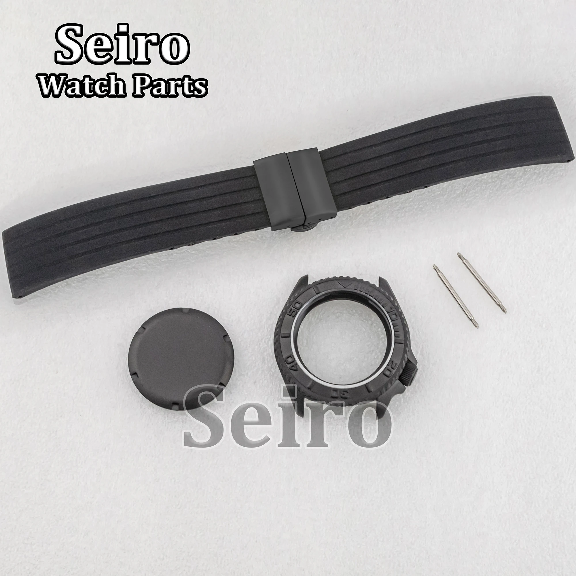 Roestvrijstalen 42Mm Horlogekast Zilver Zwart Saffier Glas Rubberen Band 10atm Waterdicht Aangepast Voor Skx007 Nh35 Nh36 Beweging