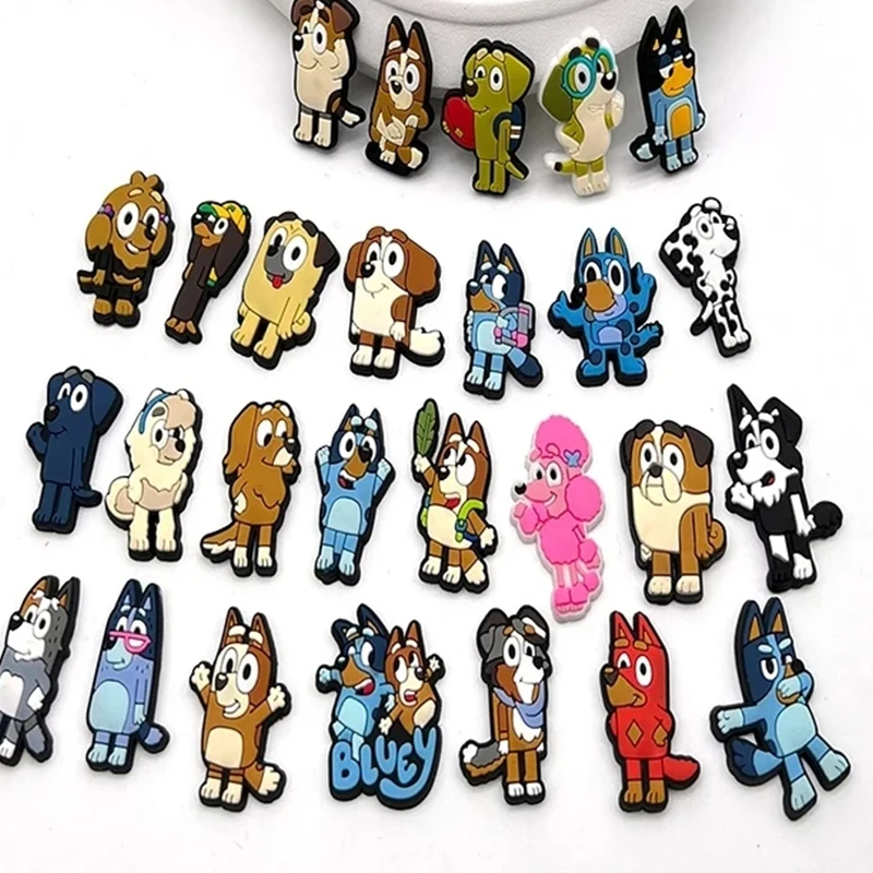 Bluey Cartoon Hole Shoes Ornaments Set 30 pcs DIY Personalized Soft Glue Crocs  Cute and Interesting Accessories for Children