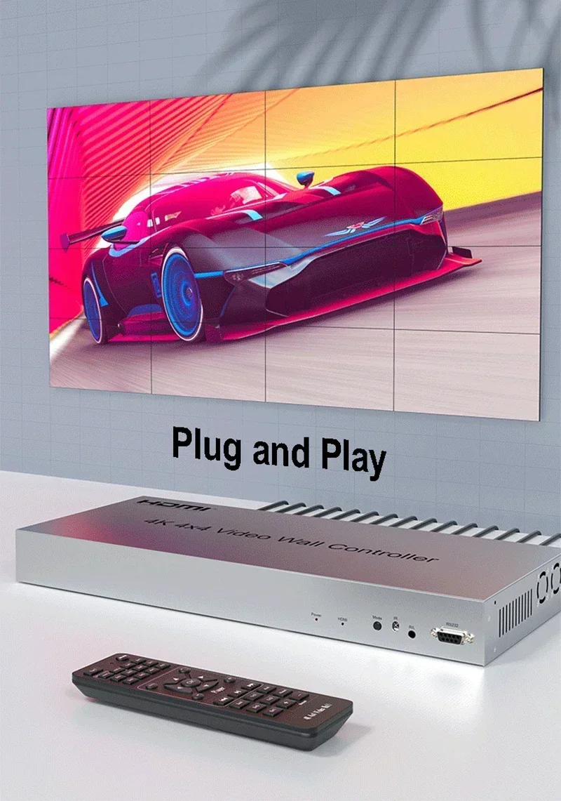4K 4x4 HDMI الفيديو الجدار تحكم 2x2 3x3 3x4 3x5 2 3 4 6 8 9 12 15 16 التلفزيون فيديو الربط شاشة متعددة الربط المعالج