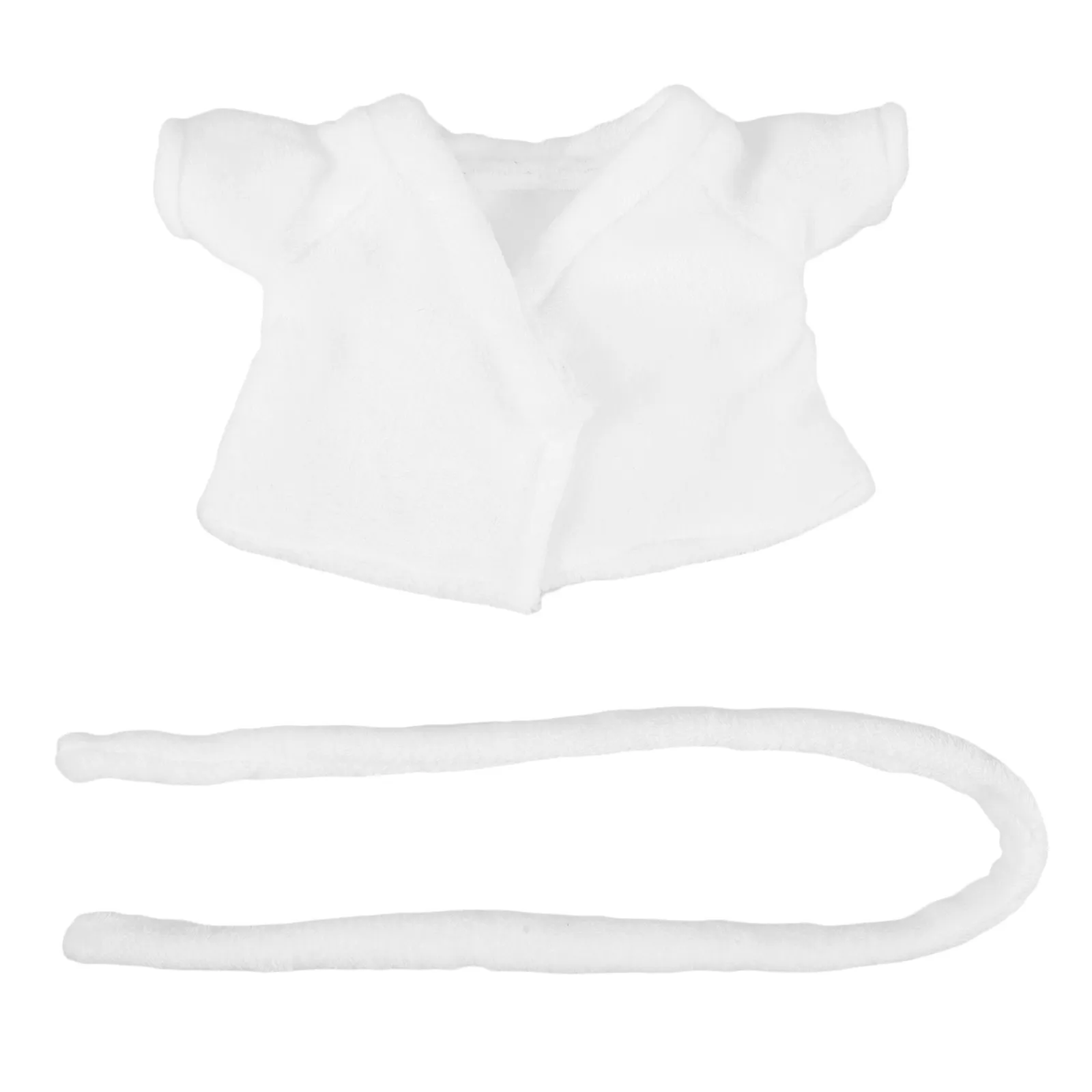 

1 Set Stuffed Animal Clothes White Bathrobe Soft Comfortable Robe for Kids Dress and Sleep Stuffed Animal Bath Robe