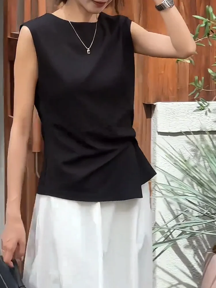 

Корейский приталенный жилет с эффектом утягивания талии, универсальный летний новинка, большие размеры, омолаживающий топ для женщин