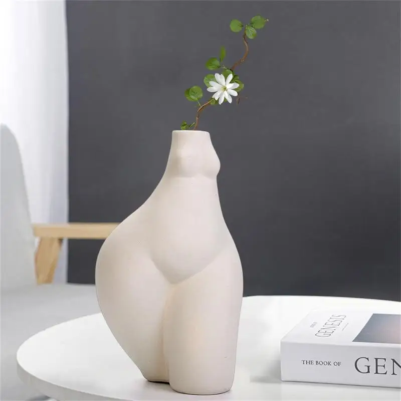 Jarrón corporal de cerámica para mujer, florero de cerámica para plantas, maceta para mesa, centro de mesa, esculturas para dormitorio y baño