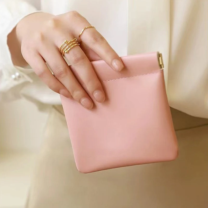 1Pc Mini Lippenstift Schlüssel Schmuck Kosmetik Tasche Frauen Tragbare Automatische Schließen Make-Up Lagerung Tasche Tasche PU Kopfhörer Münze Handtasche – Detail 7