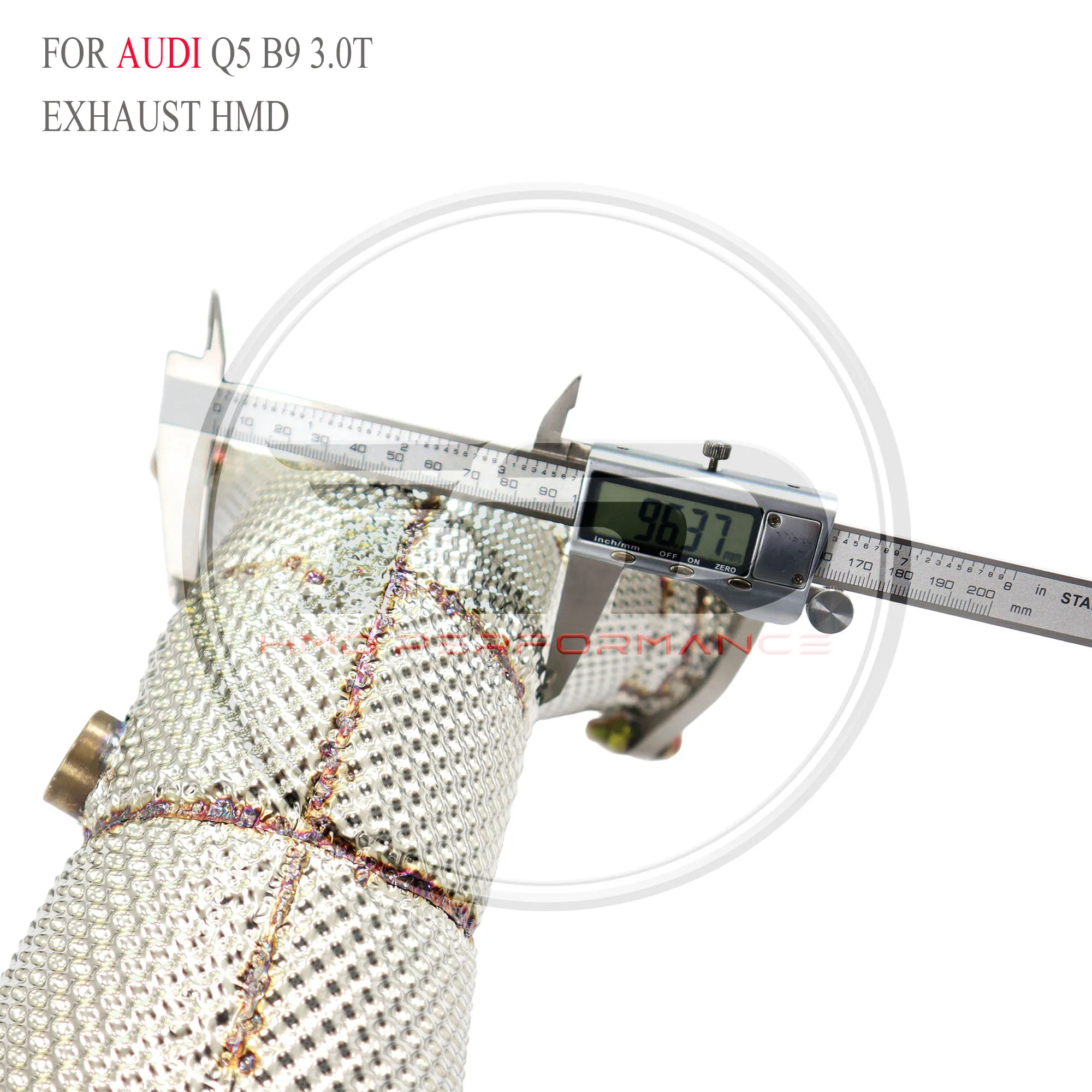 

HMD Hot Sales SS304 Downpipe for Audi Q5 B9 3.0T Catalytic Converter Exhaust With Varying Diameter for Car
