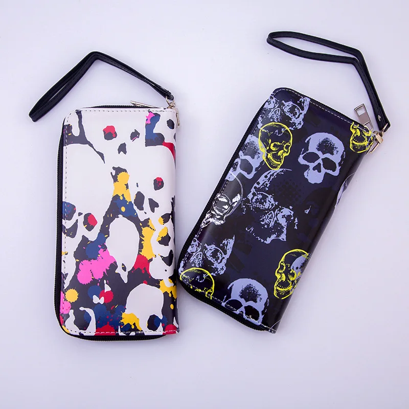 

Fashion Skull Wallet Women Long Cute Wallet Leather Daily Women Zipper Wallets Female Purse Clutch Cartera Mujer