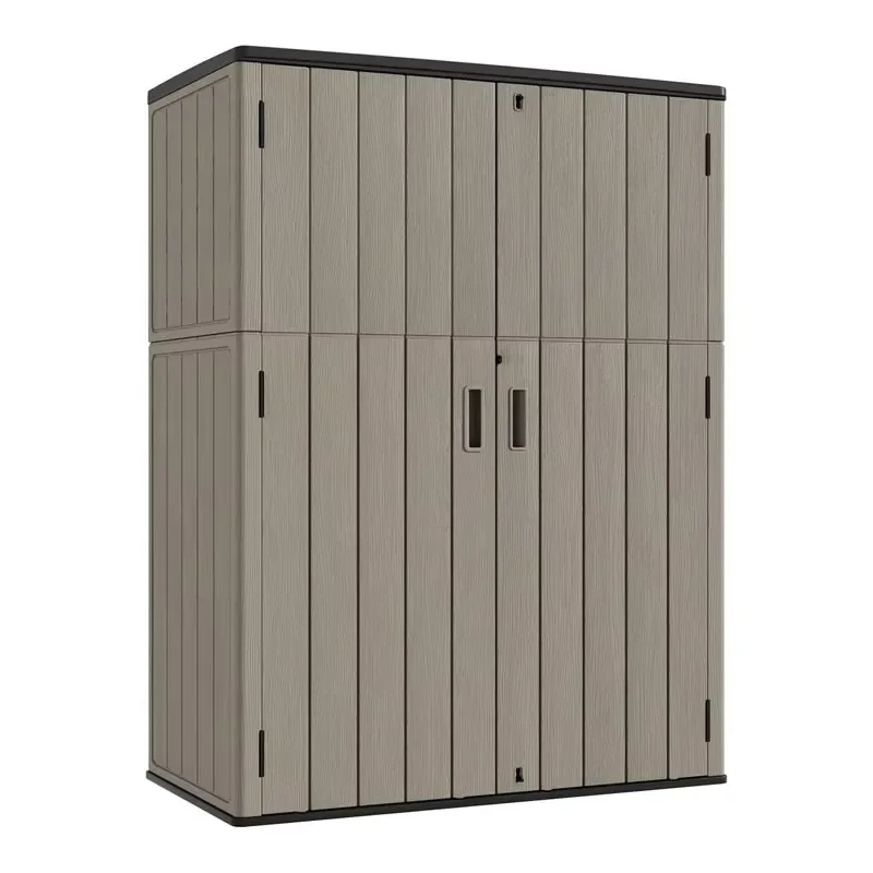 57 Cu.Ft Waterproof Outdoor Vertical Storage Shed Garden Backyard Vertical Storage Cabinet