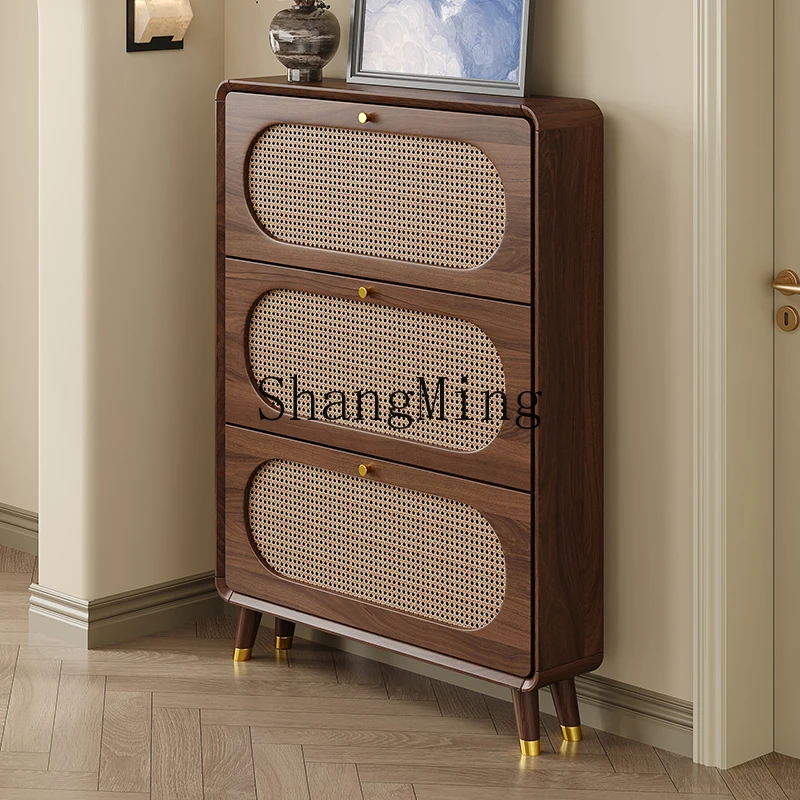 

DHY medieval rattan woven home shoe cabinet household door porch cabinet small apartment locker