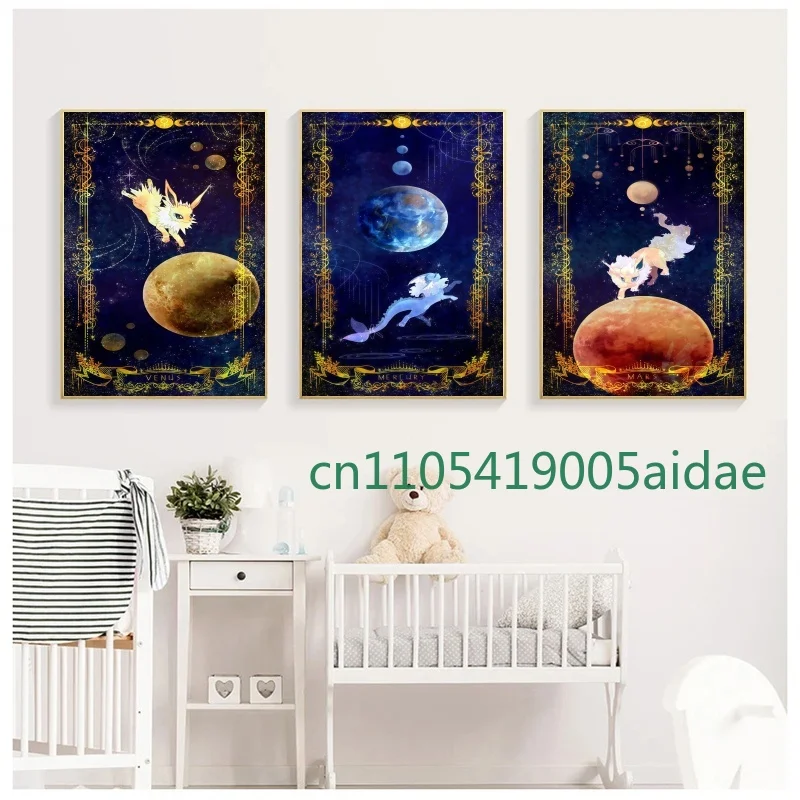 

Anime Pokemon Vaporeon Flareon Espeon Eevee Picture Canvas Painting Wall Art Prints Print Home Living Room HD Poster Decor Wall