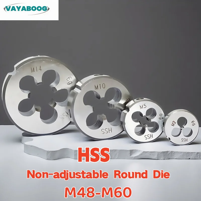 

1PCS Non-adjustable Round Die hss M48M50M51M52M53M54M55M56M57M58M59M60 X1 1.5 2 3 4 5.5 4.5 5 Threading Dies