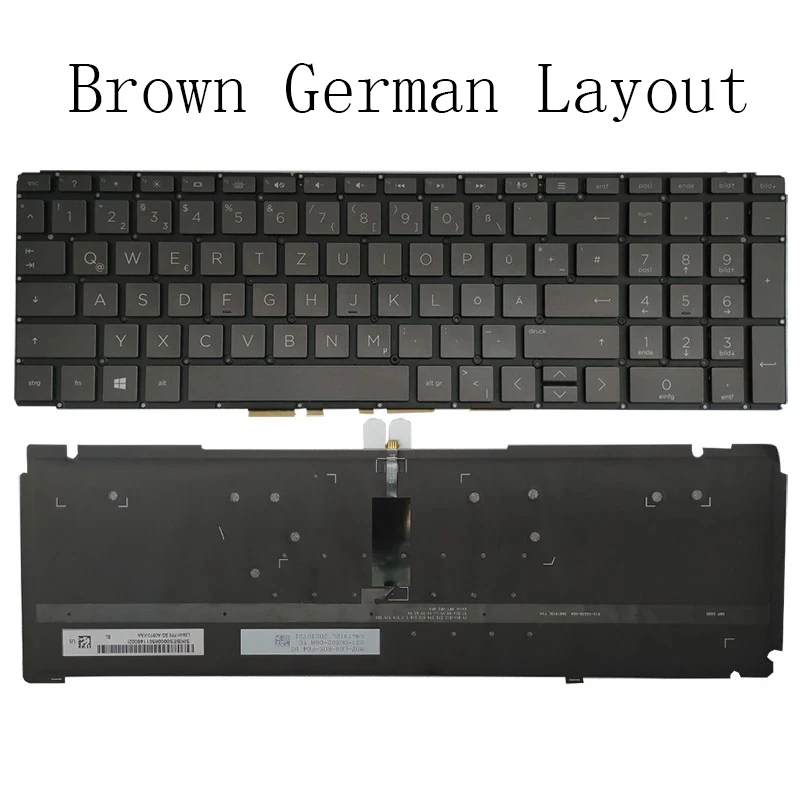 

Russian/German/French Azerty Backlit Laptop Keyboard for HP Spectre X360 15-EB 15T-EB RU/GR/FR Blacklight Dark Blue/ Brown