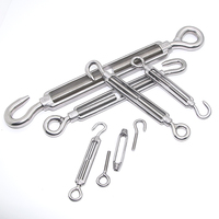 1Pcs M4 M5 M6 M8 M10 Stainless Steel 304 Adjust Chain Rigging Hooks & Eye Turnbuckle Wire Rope Tension Device Line