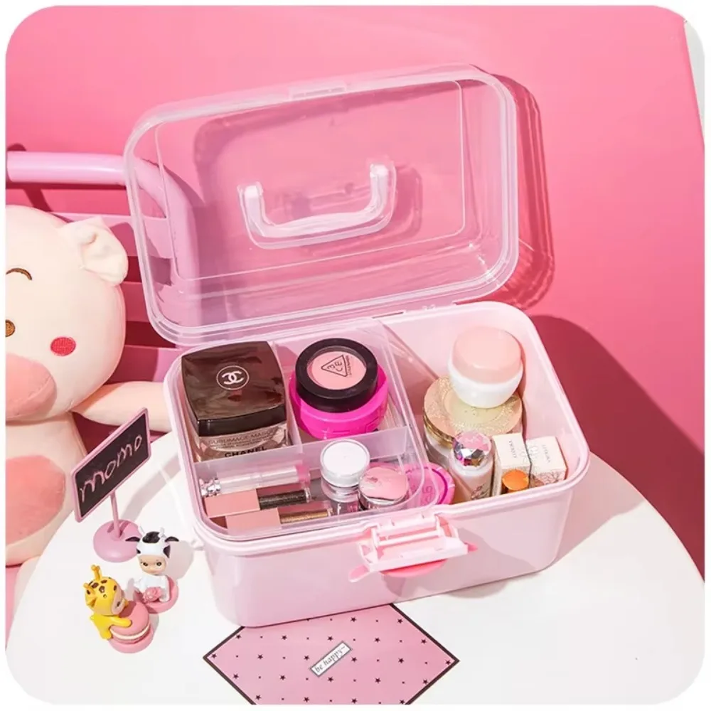 Cute Home Children\'s Multi-layer First Aid Small Medicine Box Cartoon Fresh Plastic Jewelry Beauty Makeup Nail Tools Storage Box