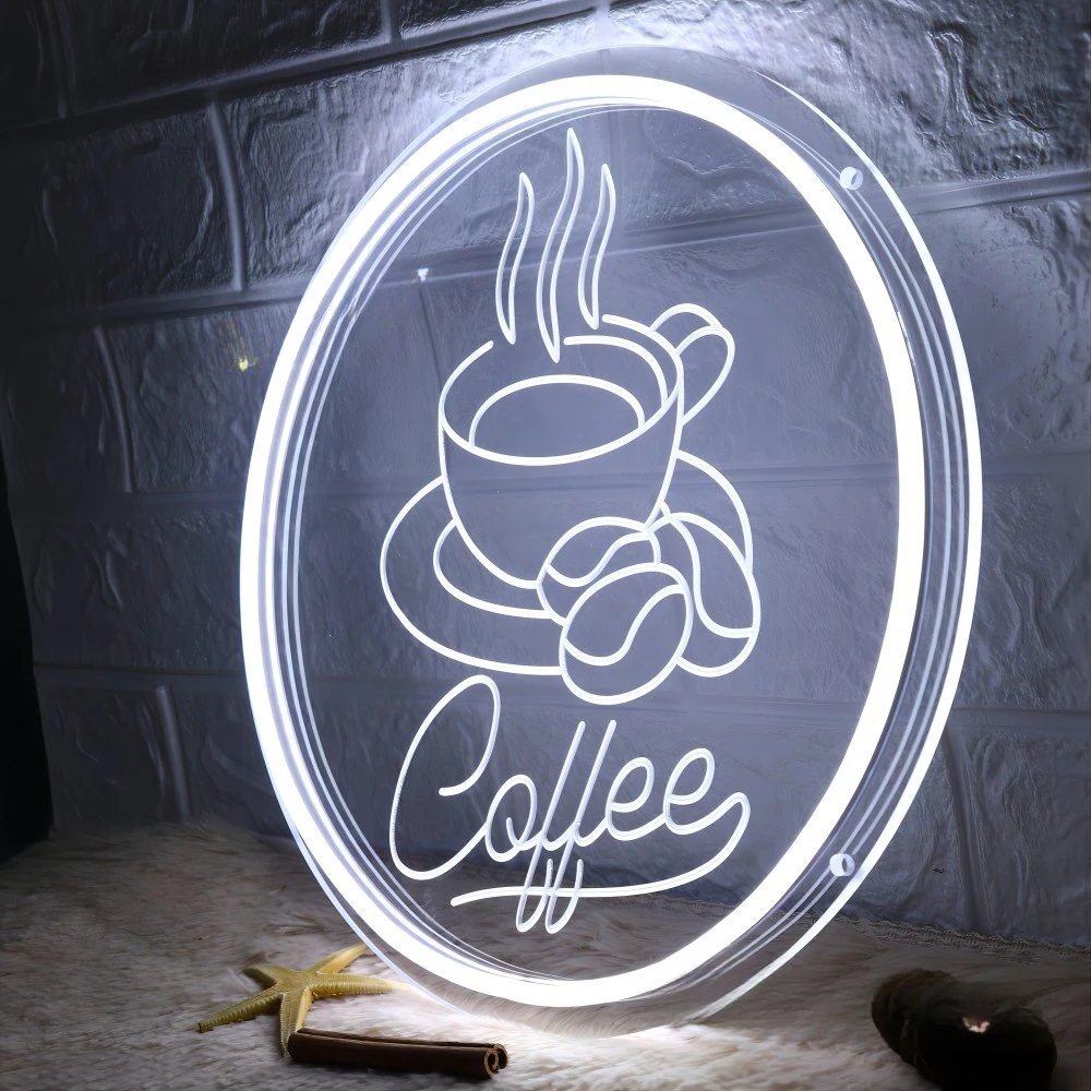 12 Colors Coffee Neon Sign Carve Personl LED Lights For Restaurant Decoration Neon on The Wall Frames Room Decors Support Custom