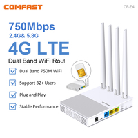 comfast 4g Lte Modem 150M with SIM Card 2.4G/5.8G 750M Outdoor Portable Internet wireless Router 4 Antennas 32 Users Plug&Play
