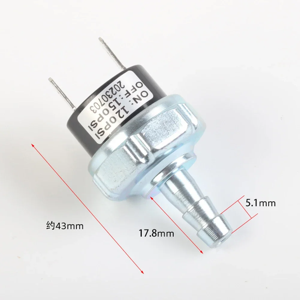 

Air Compressor Power Switch Replacement Part for Mechanical Use Operates on AC or DC Power Max Current 20Amp Opens at 180psi