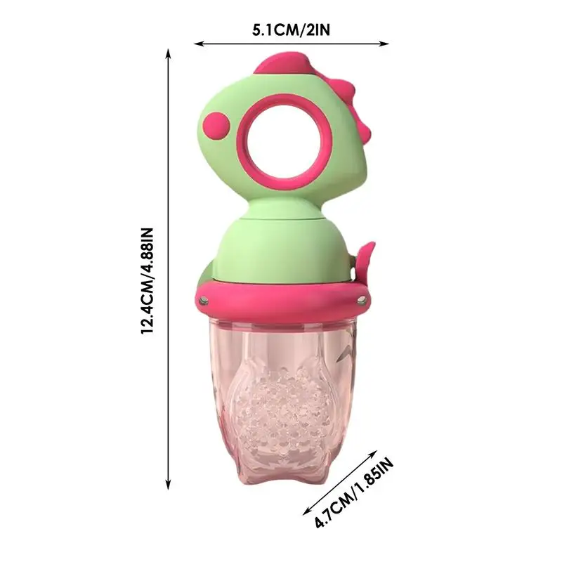 아기 공룡 디자인 실리콘 젖꼭지, 식품 등급, 씹을 수 있는 혁신적인 식품 젖꼭지, 먼지 커버 포함