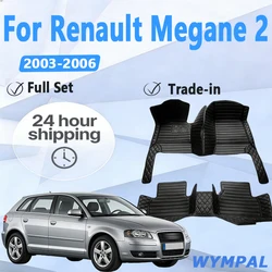 Custom Automotive Car Floor Mats For Renault Megane 2 2003 2004 2005 2006 Auto Luxury Leather Men Women Car Mats Full Coverage