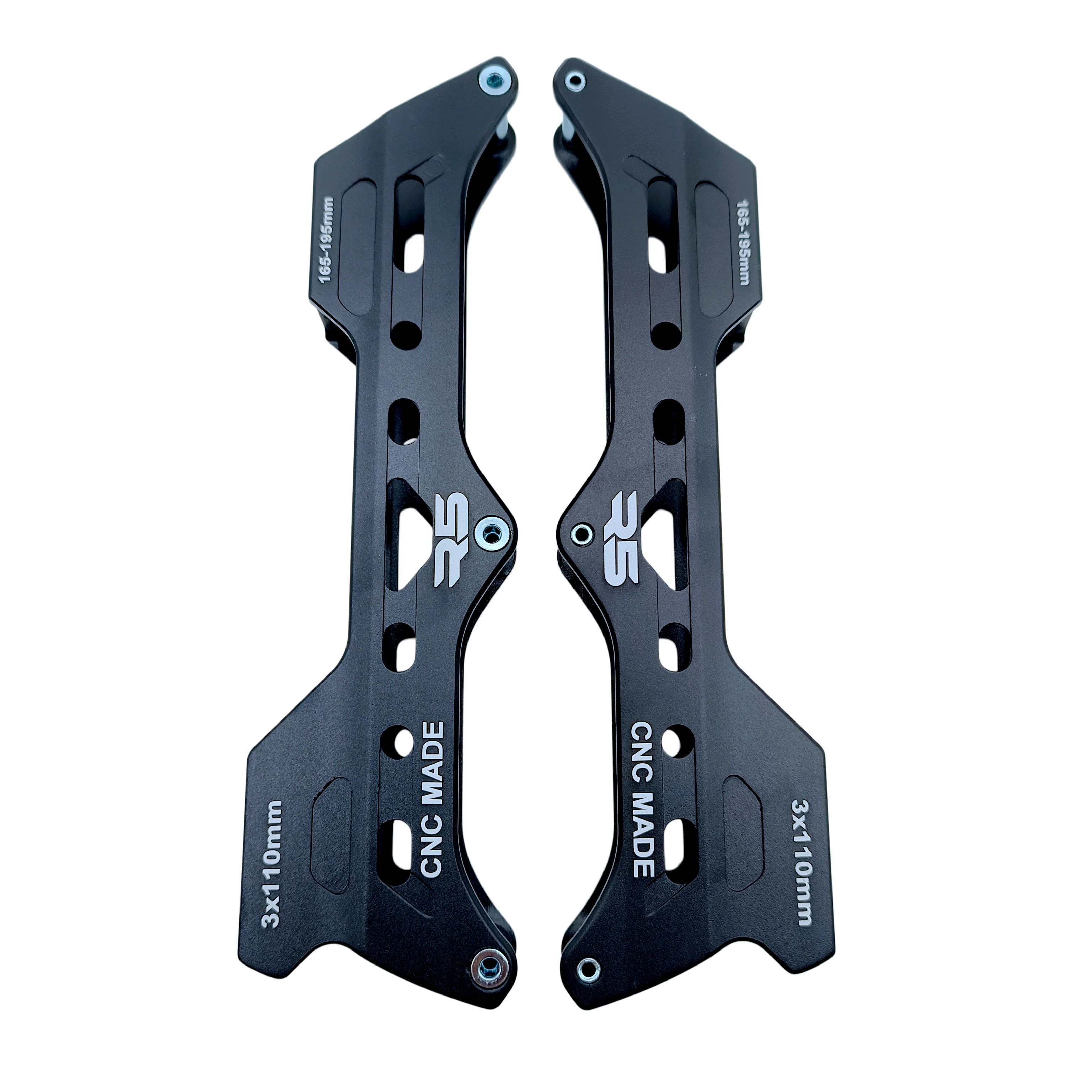 Speed skate frame 3x110mm mount distance 165-195 black material aluminum alloy one pair/lot with axles view 5