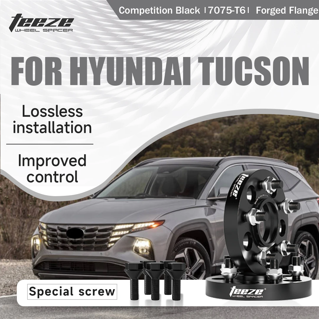 

Проставки колесные Teeze 2/4 шт., 5x114.3, ЦО 67.1, M12 x 1.5, черные, кованые, центрирующие, для Hyundai Tucson, фланцевые, 15/20/25/30/35 мм