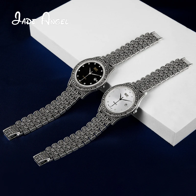 JADE ANGEL 925 Sterling Silver Watch Jewelry Elegant Ladies Watch 2022 New Trend Women's Personalized Bracelet Gift