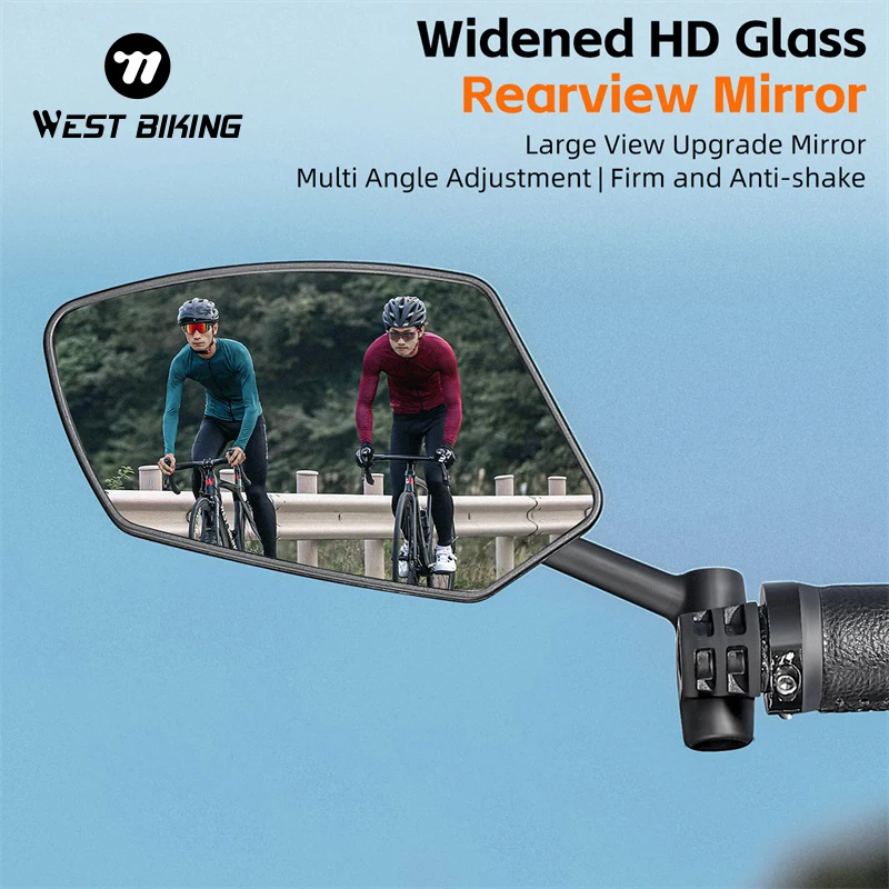 

WEST BIKING Bicycle Handlebar Rearview Mirror Bike Cycling Clear Wide Range Back Sight Rearview Reflector Handlebar Mirror