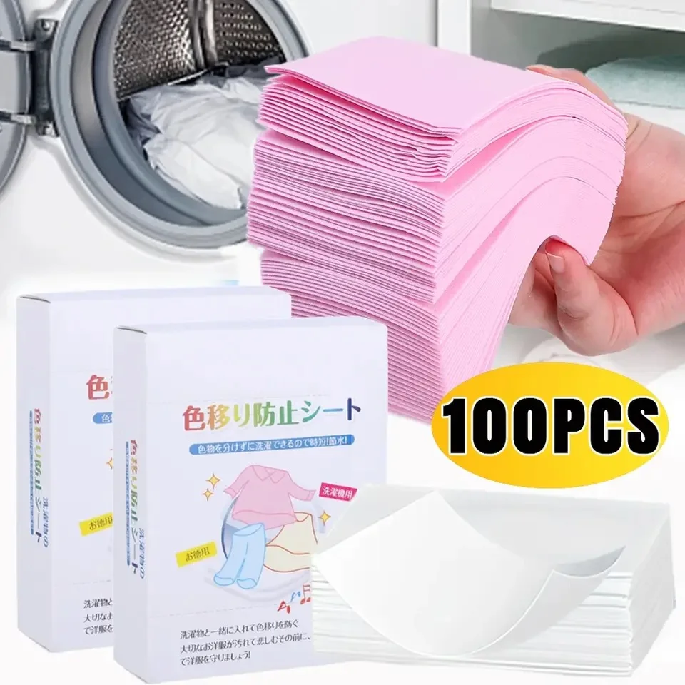 

100PCS Laundry Tablets Strong Decontamination Concentrated Laundry Sheets Underwear Clothes Clean Paper For Washing Machine