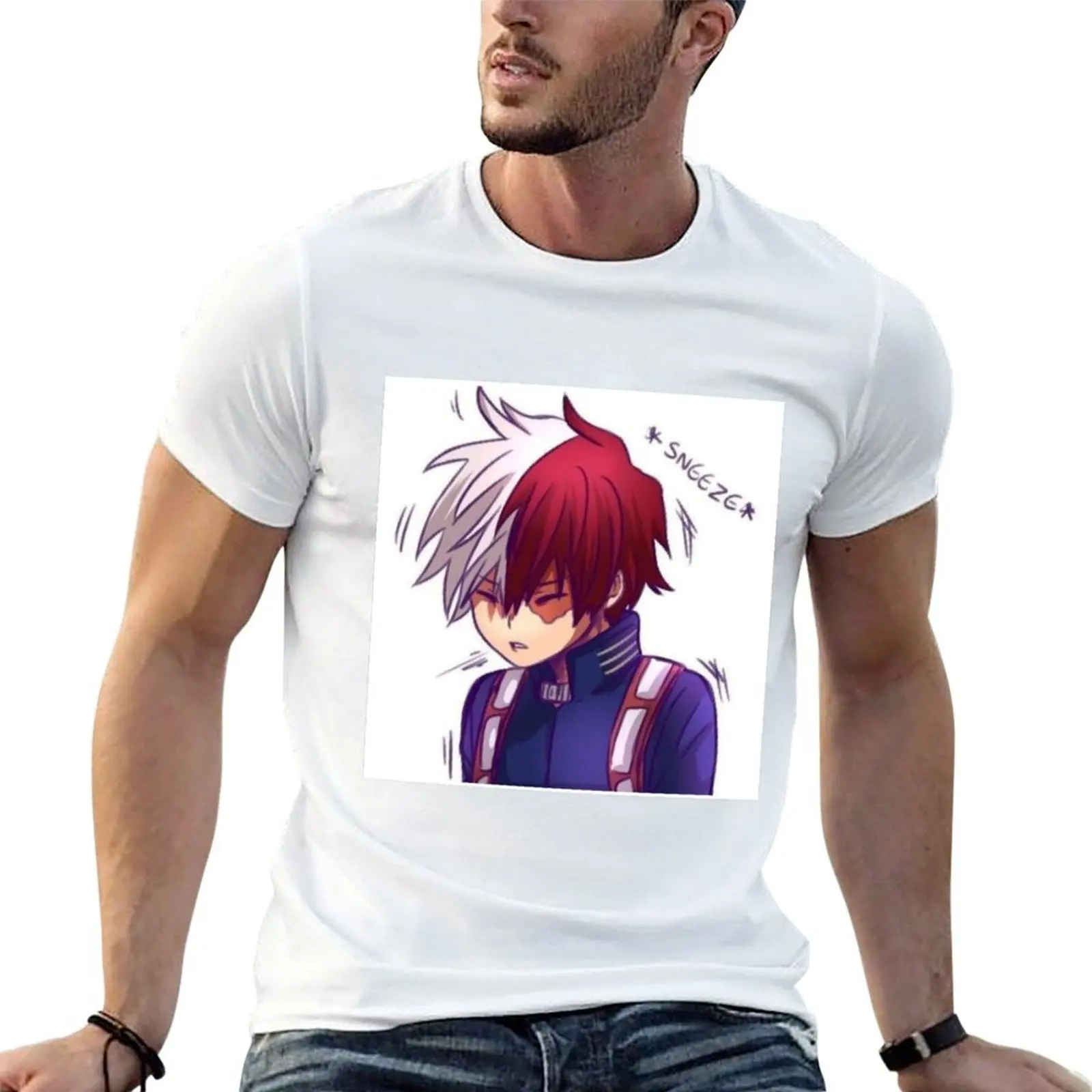 

Sneezing Todoroki T-Shirt t shirts designer t shirt personalised t shirts for man pack cotton T-Shirt