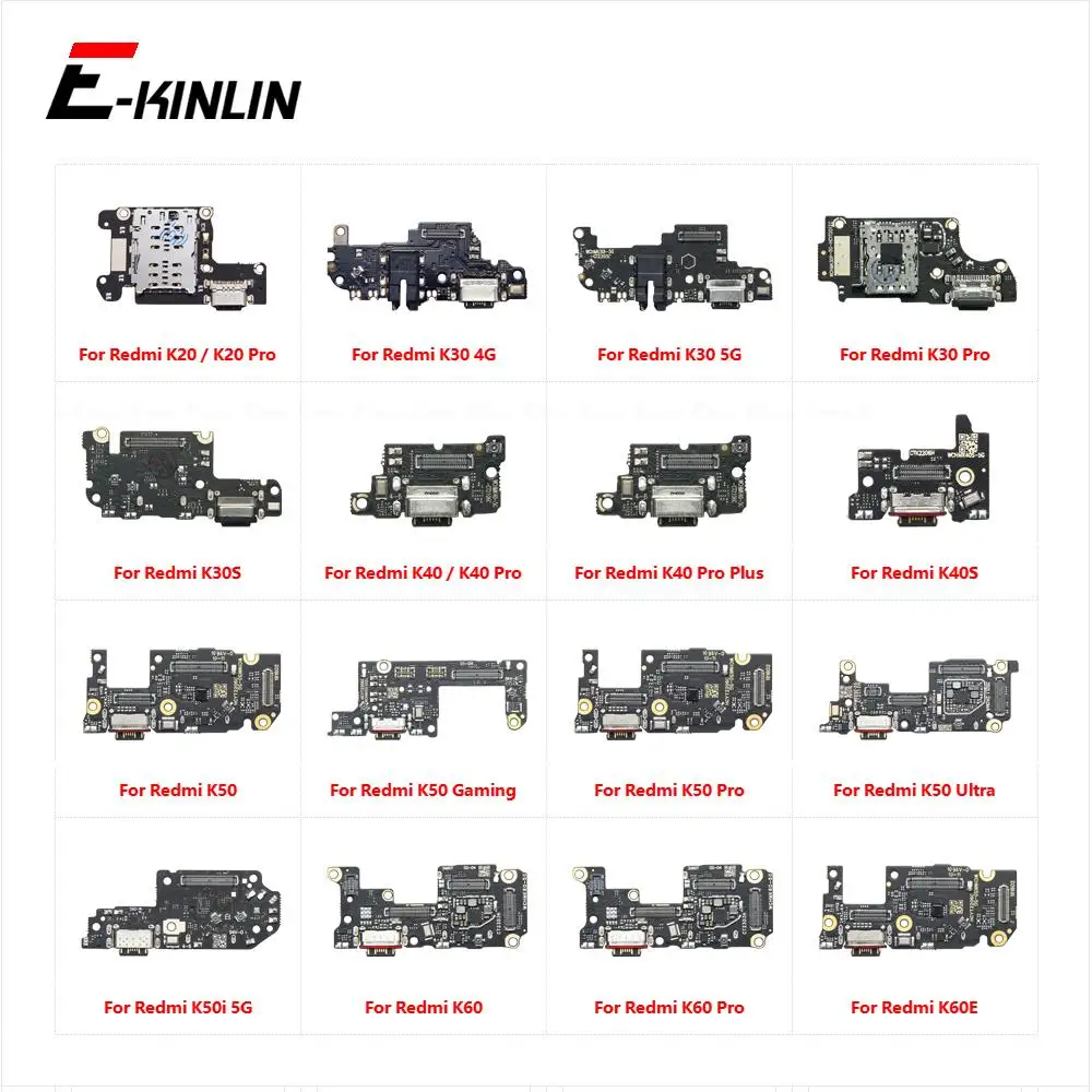 Charger Dock Charging Dock Port Board Flex Cable For Xiaomi Redmi K20 K30 K30S K40 K40S K50 Gaming Ultra K50i K60E K60 Pro Plus