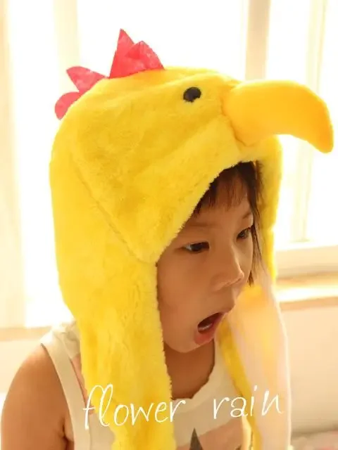 Chicken Rooster Penguin Bird Animal Head Yellow Duck Plush Hat Props