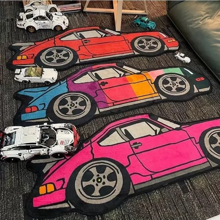 

Rainbow Car Rug Home Decoration Cartoon Carpet Bedroom Bedside Area Rugs Living Room Soft Long Strip Floor Mat