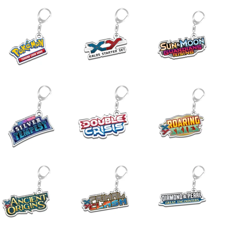 Porte-clés Pokémon Lettres Évolutions Flammes Fantasmées, Cadeau pour Fans d'Anime et de Jeux, Pendentif de Sac à Dos en Acrylique Recyclé, Jouet Rare
