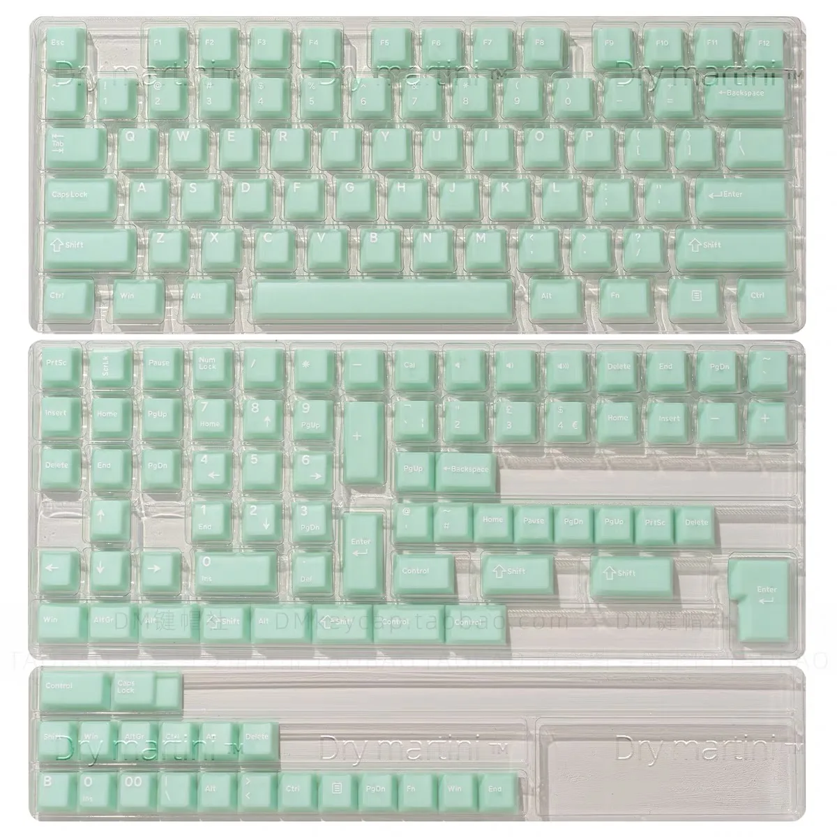 Chreey Profile 161 EYS white Jade Theme Keycap PBT Dye-sublimation Custom Keyboard Cap for Mechanical Keyboard