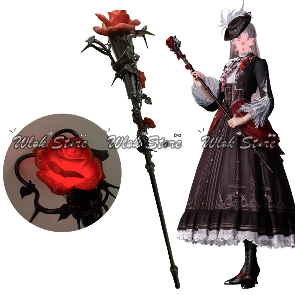 

Косплей героини Love And Deepspace: женский охотник Silverwings, цветочная палка Rose Flower, 110 см, светящийся реквизит для Хэллоуина