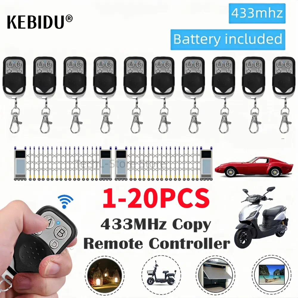 RFワイヤレスリモコン,電気ガレージドア用,複製機クローン,クローンコード送信機,433MHzコピー,1〜20個