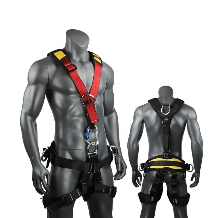 7 Point Full Body Safety Harness, Stainless Steel D-Rings, 150kg Capacity, Firefighting and Climbing Gear