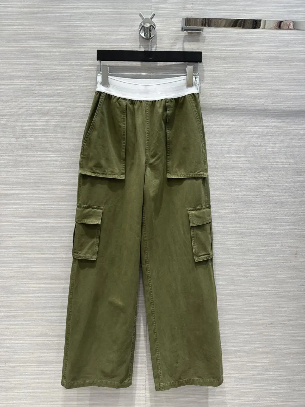 2024 Women's Clothing Straight-leg pants with patchwork cargo pockets Spring Summer New No.49