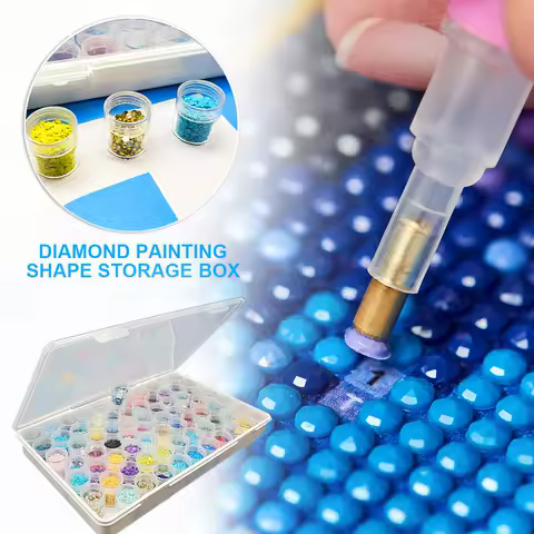 PP Storage Box Diamond Painting Kits Transparent Bottles Storage Jars with Sticker Display Organizer Jewelry Rectangle Box Case