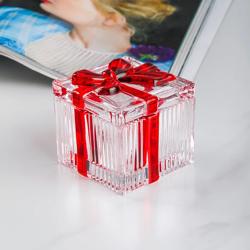 Flavinmci Crystal Glass Candy Box Light Luxury Storage Jar Household Sugar Bowl European Style Sucrier Ornaments