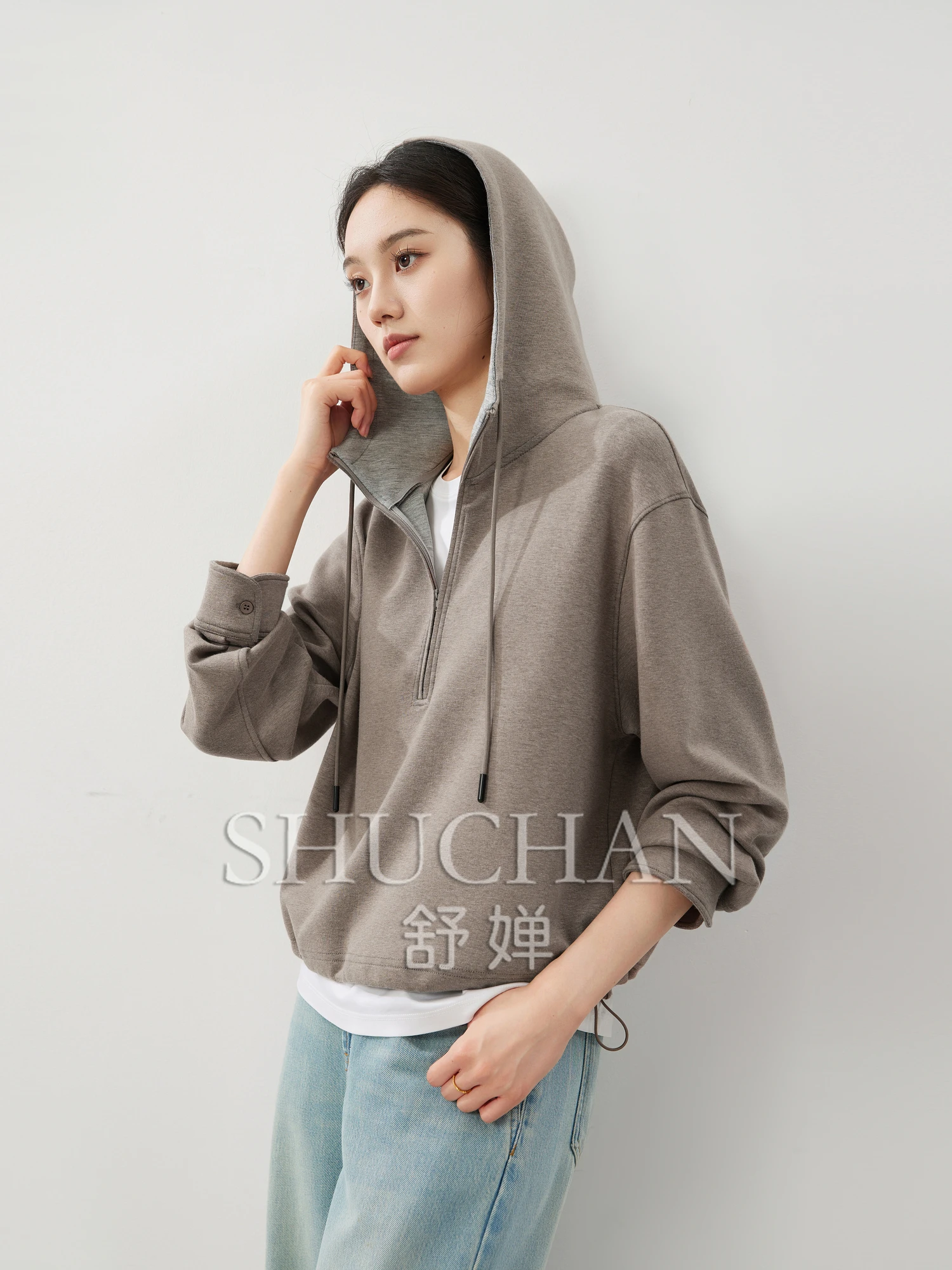 New American Retro Lazy CHIC Loose Zipper Hooded Casual Sweater 2024 Autumn Streetwear Women Hoodies