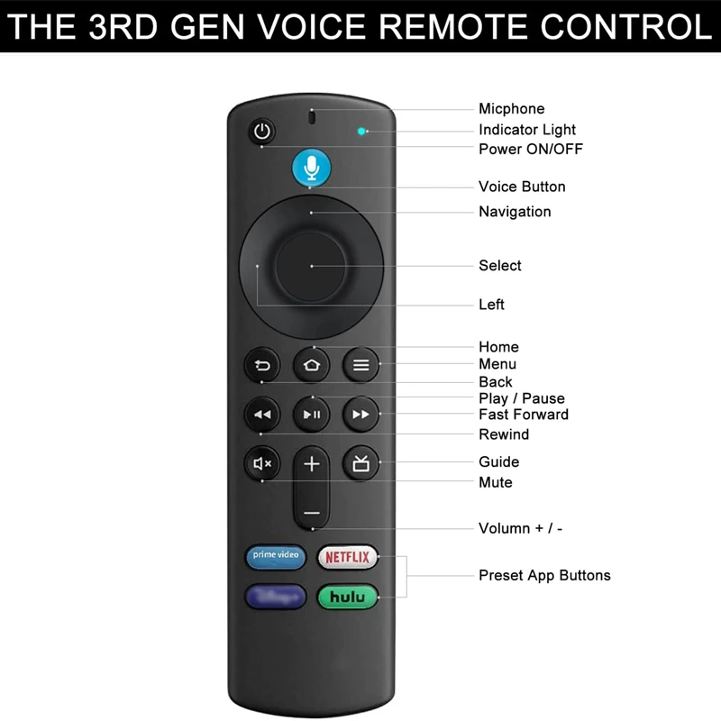 3rd Gen Stick Lite Cube Smart TV Controller For L5b83G Fire TV Stick 4K Max Replacement Bluetooth Voice Remote Control