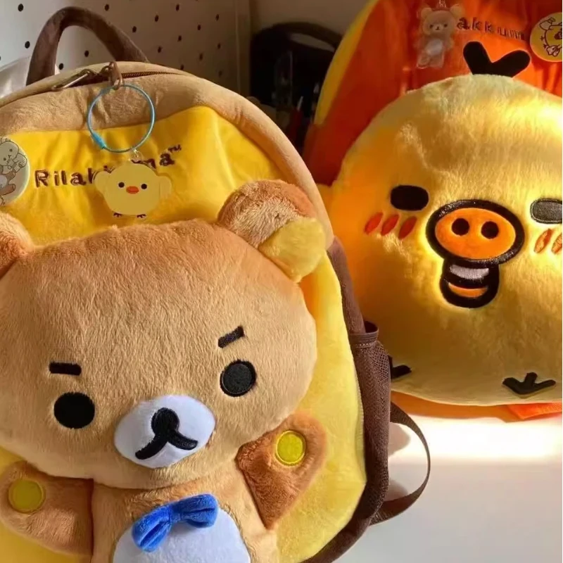 

Rilakkuma Cartoon Backpack Large Capacity Cute Sweet Bear Design Leisure Backpack For Women College Daily School Travel