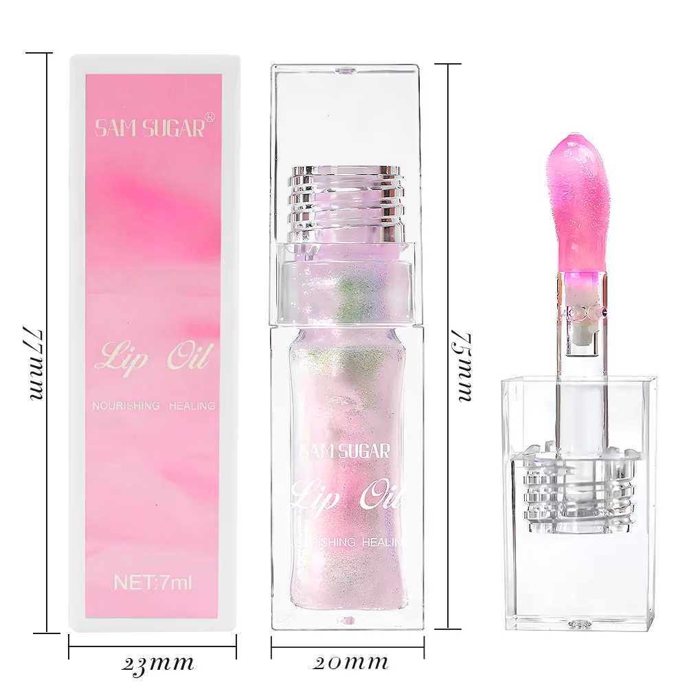 SAM SUGAR Color Changing Lip Oil Moisturizing Hydrating Color Changing Lip Glaze Lip Plumping 4Colors Smooth Lipstain Wholesale