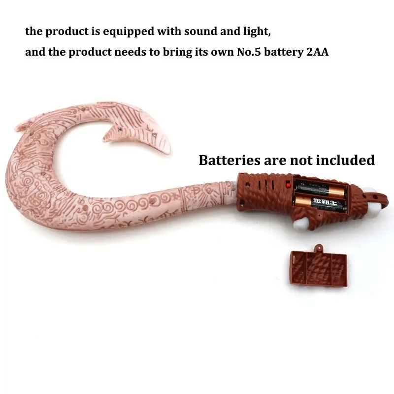 موانا البلاستيك خطاف الصيد ماوي تأثيري الدعامة مع ضوء الكرتون الأطفال لعب الأدوار الدعامة عيد الميلاد هدية عيد ميلاد ألعاب أطفال #4