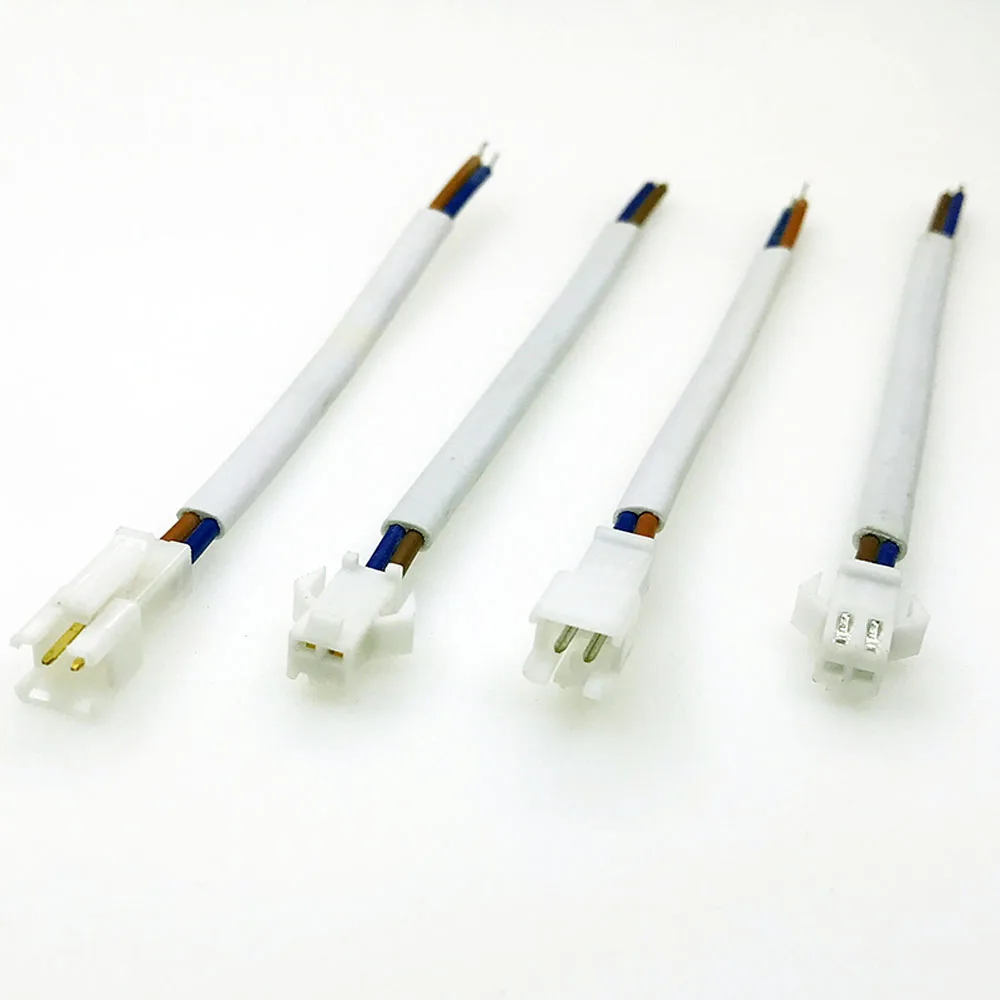 2Pin White JST male female 2.54mm SM-2P plug connector with 12cm cable for electronic circuit,car