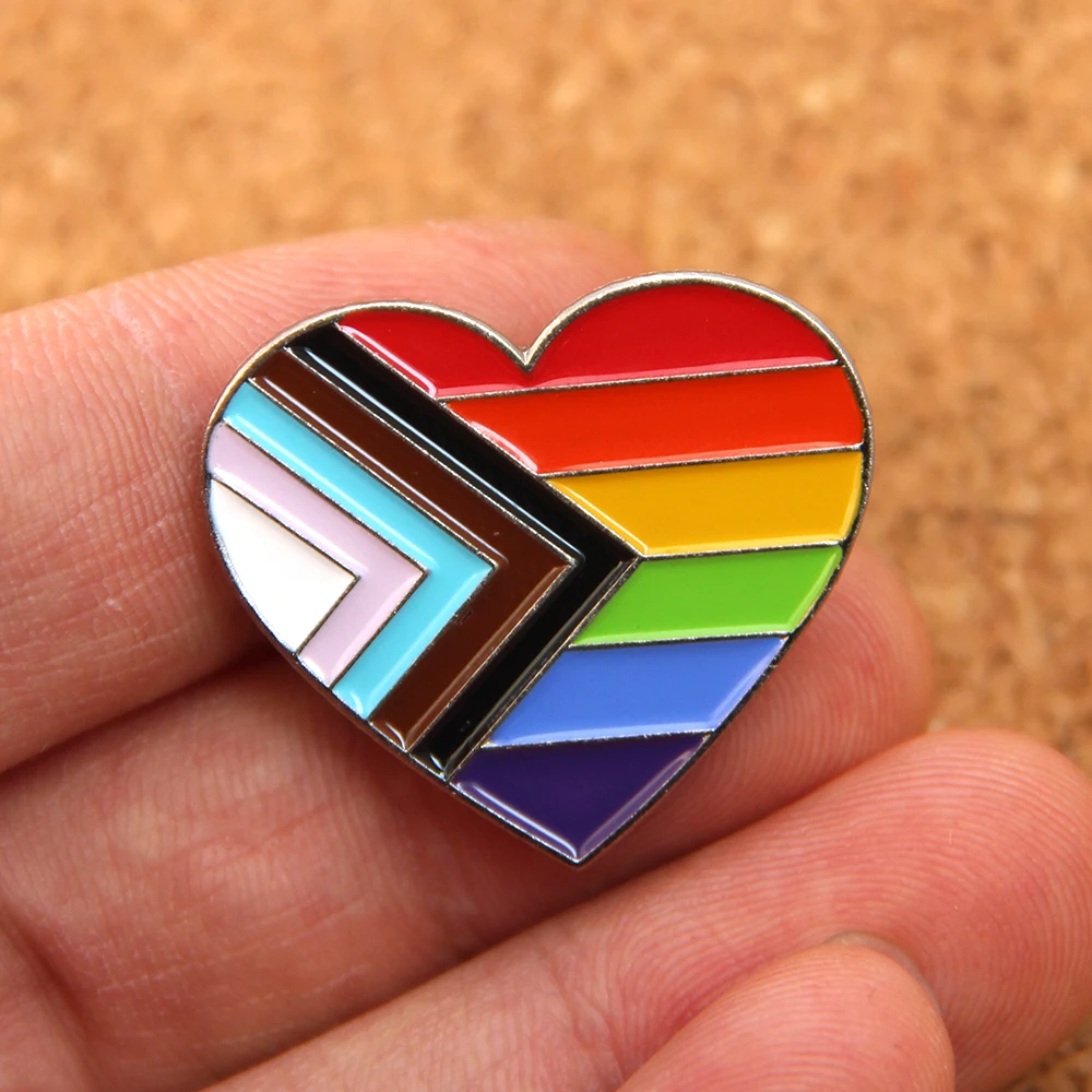 Rainbow Heart Brooch Cosplay jewelry Enamel Pin Lapel Pins Badge Hats Clothes Backpack Decoration Jewelry Accessories